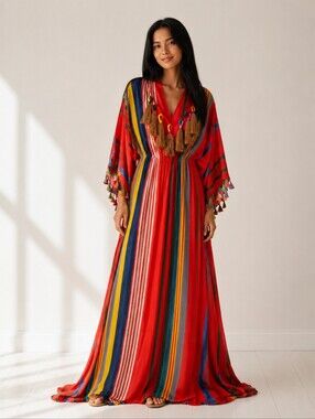 Women's 100% SILK Meterianan Goddess Sundress Free Size French Summer COASTAL